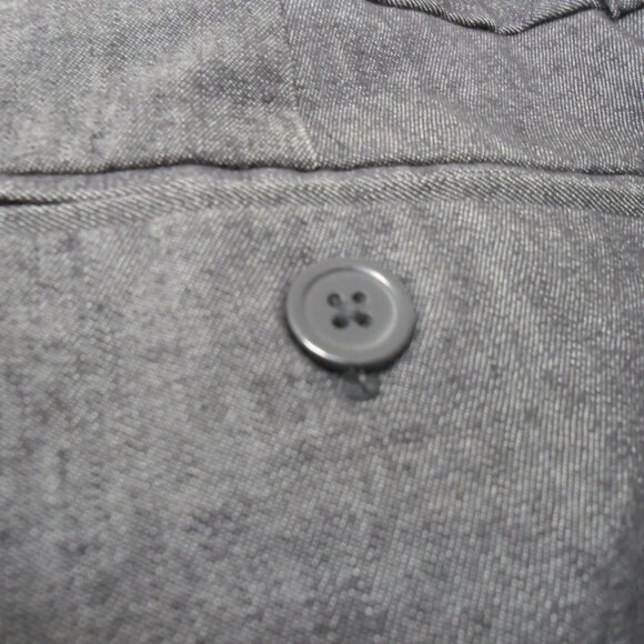 Dark grey slacks with raw hem. 50% cotton. Medium size. - Picture 4 of 6